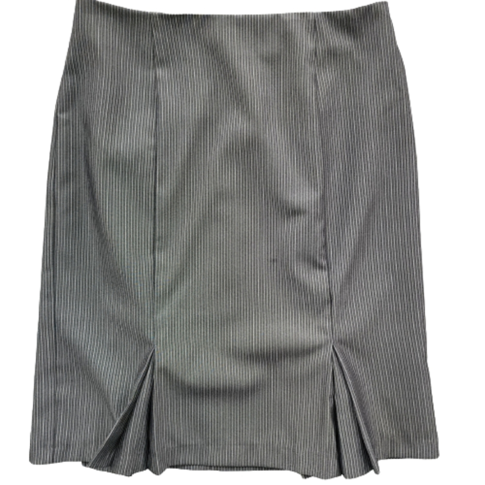 Academia Gray Pinstripe Pleated Normcore Pencil Flare Skirt ♥️